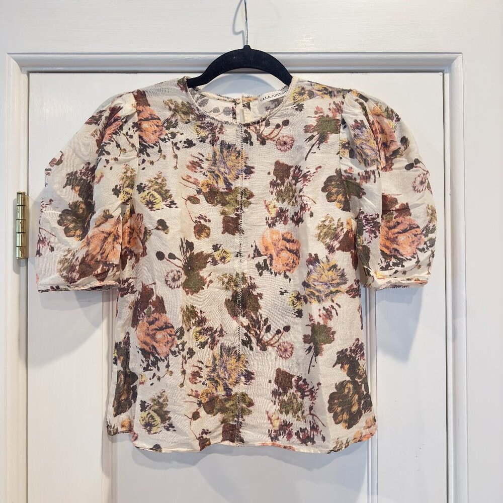 Ulla Johnson  Lise Organza Cotton and Silk Blouse | Ecru